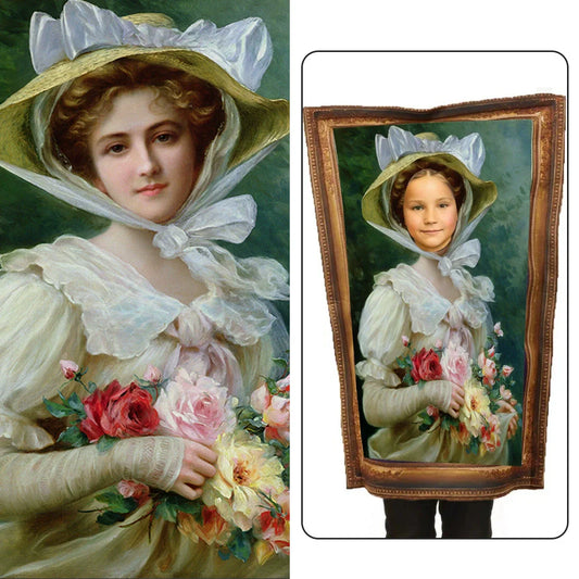 Become the Mona Lisa – Hilariously Iconic 3D Wearable Art Costume for Halloween & Parties